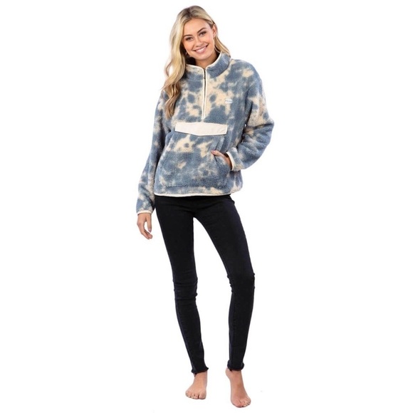 🔆RIP CURL🔆 DRIFTER TIE DYE POLAR FLEECE JACKET SWEATER - Picture 3 of 15
